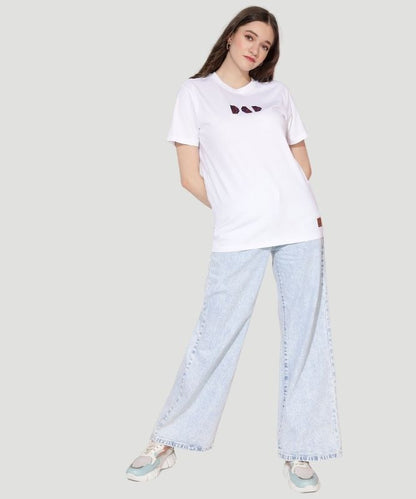 Women's White Solid Half Sleeves Regular Fit T-Shirt