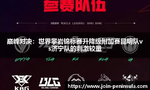 巅峰对决：世界攀岩锦标赛升降级附加赛昆明队vs济宁队的刺激较量